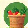 Icon representing local sourcing, perhaps a basket of fresh produce.